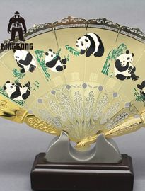 VeN-tagelio personale tradizionale del metallo, fan di bambù di cinese del metallo del panda fatto a mano