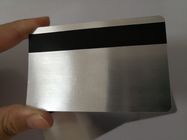 Carta materiale del membro del PVC spazzolata argento con la banda magnetica 85.6*54mm di HiCo